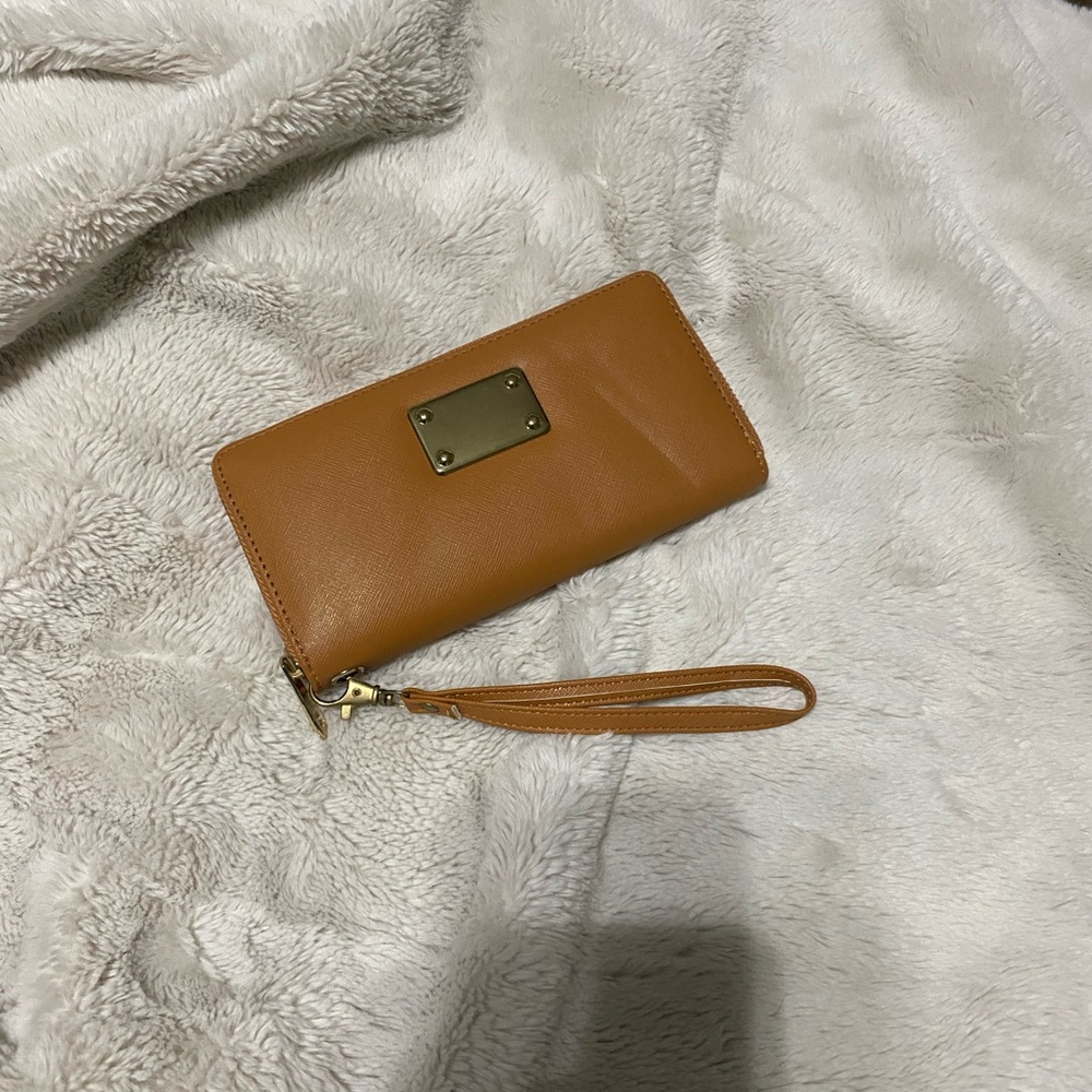 Tan Leather Wristlet Wallet